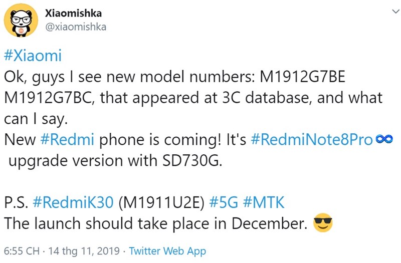 Xiaomi Tung Redmi Note 8 Pro Chay Snapdrago 730G Va Redmi K30 5G Ra Mat Thang 12 1