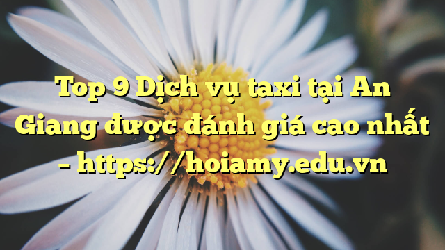 Top 9 Dịch Vụ Taxi Tại An Giang Được Đánh Giá Cao Nhất – Https://Hoiamy.edu.vn