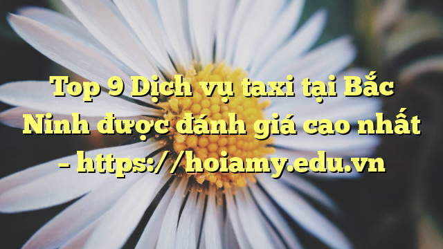Top 9 Dịch Vụ Taxi Tại Bắc Ninh Được Đánh Giá Cao Nhất – Https://Hoiamy.edu.vn