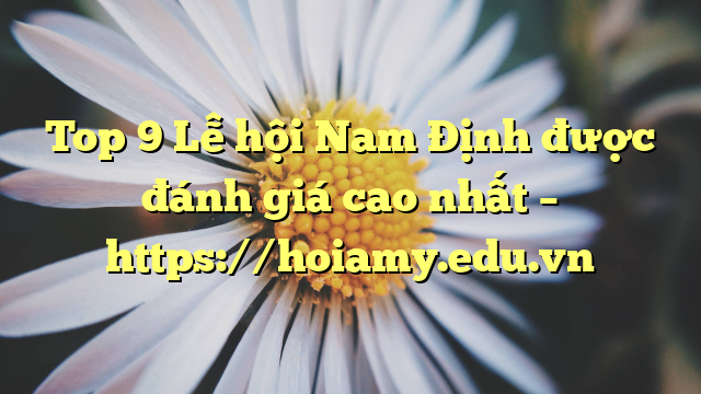 Top 9 Lễ Hội Nam Định Được Đánh Giá Cao Nhất – Https://Hoiamy.edu.vn