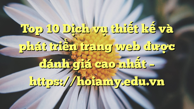 Top 10 Dịch Vụ Thiết Kế Và Phát Triển Trang Web Được Đánh Giá Cao Nhất – Https://Hoiamy.edu.vn