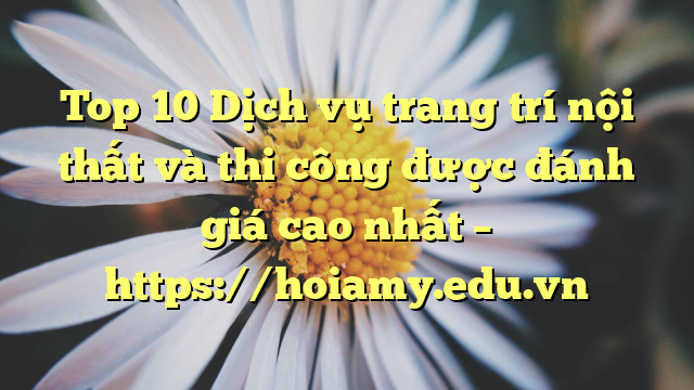 Top 10 Dịch Vụ Trang Trí Nội Thất Và Thi Công Được Đánh Giá Cao Nhất – Https://Hoiamy.edu.vn