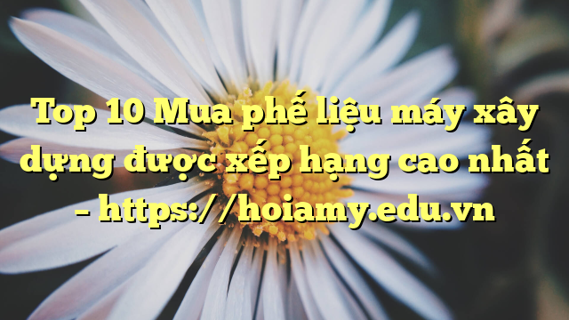 Top 10 Mua Phế Liệu Máy Xây Dựng Được Xếp Hạng Cao Nhất – Https://Hoiamy.edu.vn