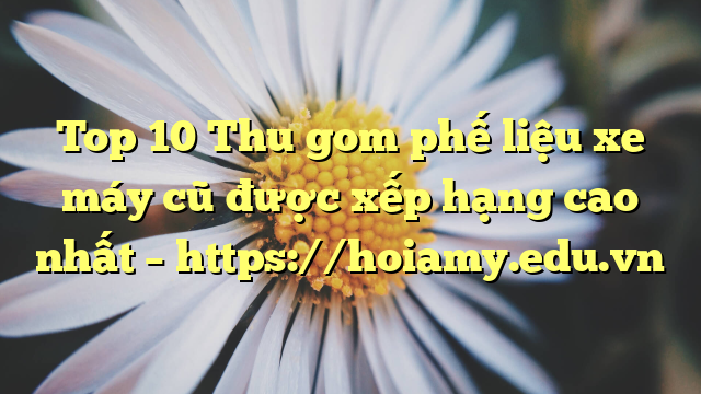 Top 10 Thu Gom Phế Liệu Xe Máy Cũ Được Xếp Hạng Cao Nhất – Https://Hoiamy.edu.vn
