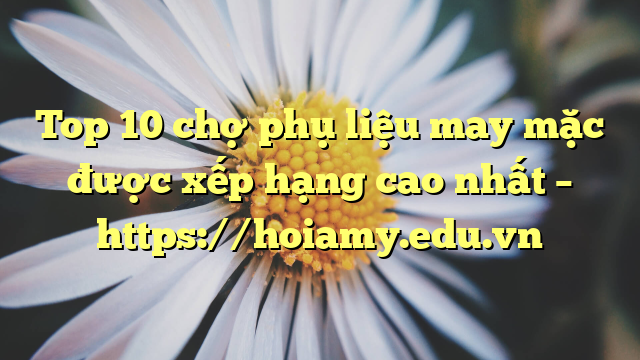 Top 10 Chợ Phụ Liệu May Mặc Được Xếp Hạng Cao Nhất – Https://Hoiamy.edu.vn