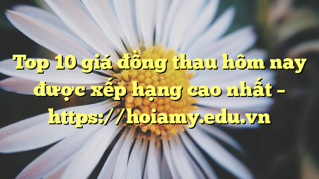 Top 10 Giá Đồng Thau Hôm Nay Được Xếp Hạng Cao Nhất – Https://Hoiamy.edu.vn