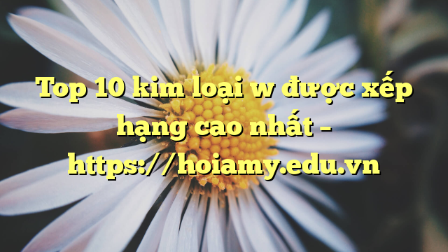 Top 10 Kim Loại W Được Xếp Hạng Cao Nhất – Https://Hoiamy.edu.vn