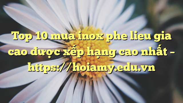 Top 10 Mua Inox Phe Lieu Gia Cao Được Xếp Hạng Cao Nhất – Https://Hoiamy.edu.vn