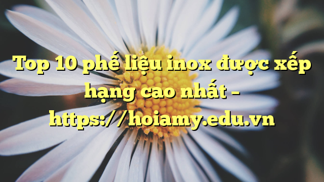 Top 10 Phế Liệu Inox Được Xếp Hạng Cao Nhất – Https://Hoiamy.edu.vn