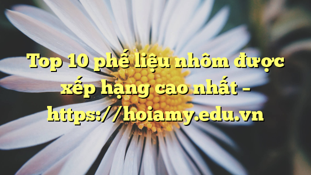 Top 10 Phế Liệu Nhôm Được Xếp Hạng Cao Nhất – Https://Hoiamy.edu.vn