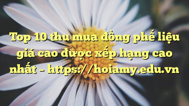 Top 10 Thu Mua Đồng Phế Liệu Giá Cao Được Xếp Hạng Cao Nhất – Https://Hoiamy.edu.vn