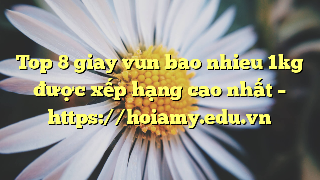 Top 8 Giay Vun Bao Nhieu 1Kg Được Xếp Hạng Cao Nhất – Https://Hoiamy.edu.vn