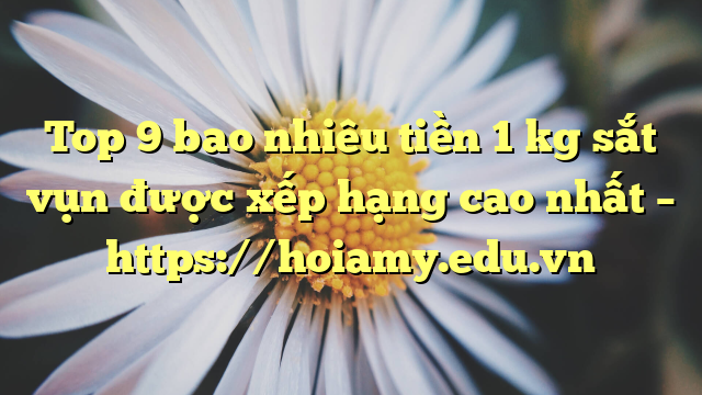 Top 9 Bao Nhiêu Tiền 1 Kg Sắt Vụn Được Xếp Hạng Cao Nhất – Https://Hoiamy.edu.vn