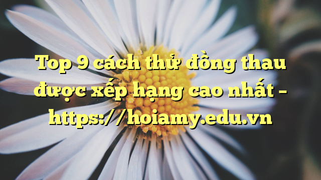 Top 9 Cách Thử Đồng Thau Được Xếp Hạng Cao Nhất – Https://Hoiamy.edu.vn
