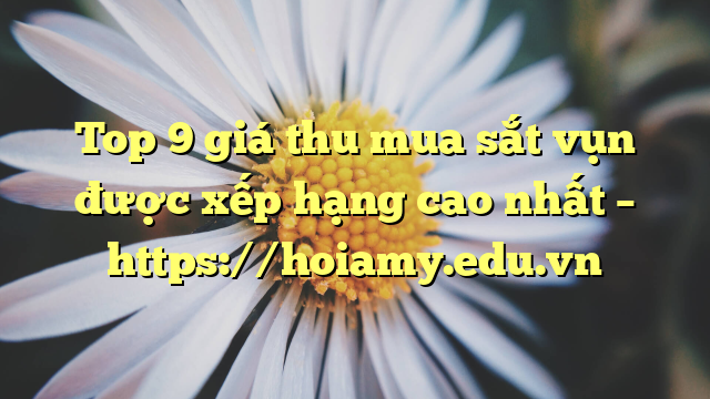 Top 9 Giá Thu Mua Sắt Vụn Được Xếp Hạng Cao Nhất – Https://Hoiamy.edu.vn
