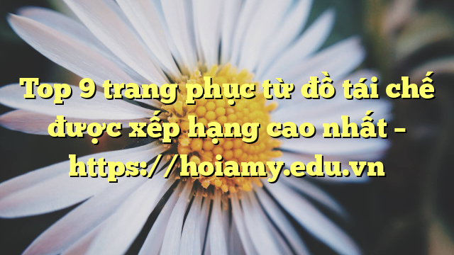 Top 9 Trang Phục Từ Đồ Tái Chế Được Xếp Hạng Cao Nhất – Https://Hoiamy.edu.vn