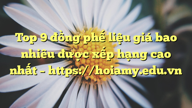Top 9 Đồng Phế Liệu Giá Bao Nhiêu Được Xếp Hạng Cao Nhất – Https://Hoiamy.edu.vn